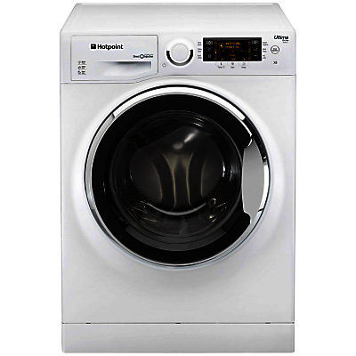 Hotpoint RPD9647JX Ultima S-Line Freestanding Washing Machine, 9kg Load, A+++ Energy Rating, 1600rpm Spin, White / Stainless Steel